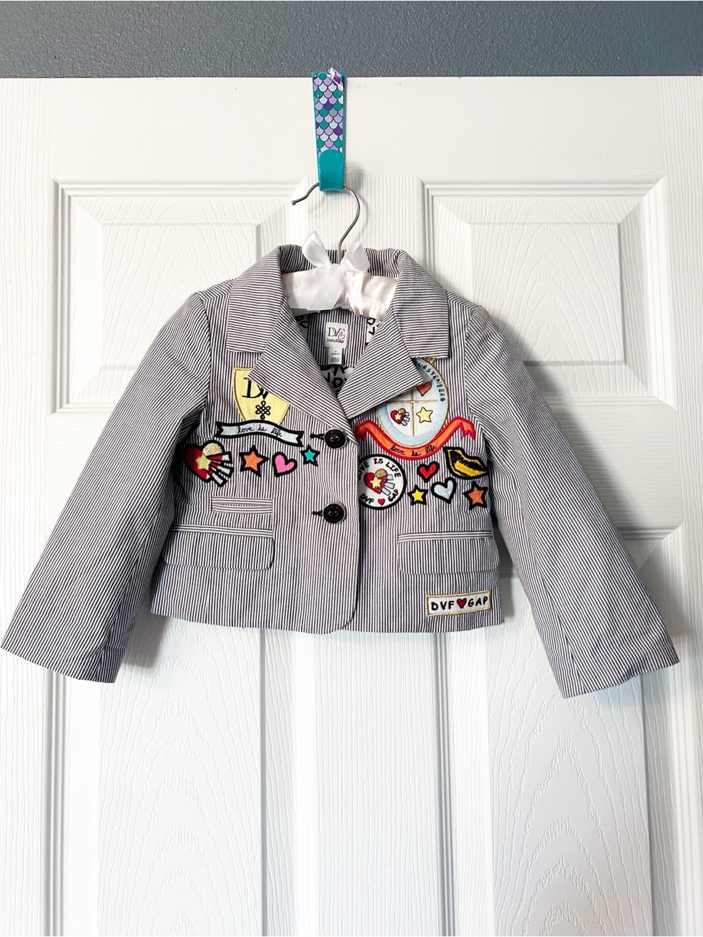 DVF for babyGAP Girl's Striped with DVF Appliques Blazer Jacket Top - Sz 2